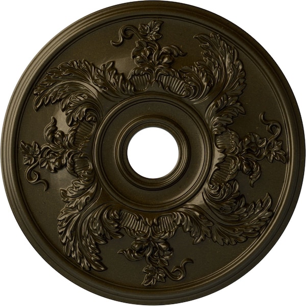 Ekena Millwork Acanthus Twist Ceiling Medallion (Canopies up to 8 3/8"), 23 5/8"OD x 4 5/8"ID x 1 7/8"P, Green Gold CM23ACGGS - main